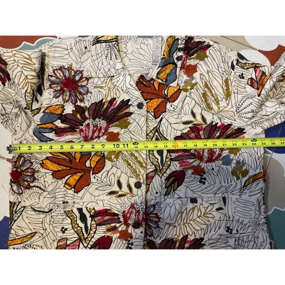 Chico's Garden Bloom Roadster Embroidered Denim Jacket Sz XL - Picture 8 of 12